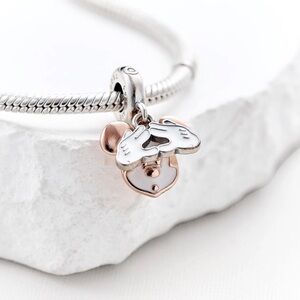 Pandora Silver and Rose Gold Charm Bracelet